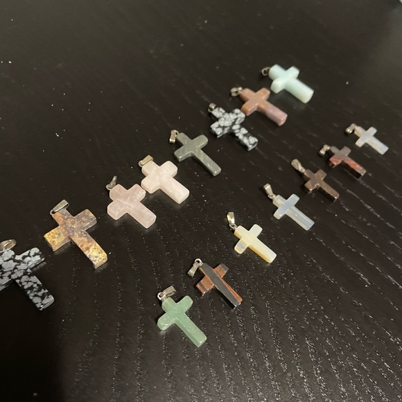 Multi Size and Stone color Cross Pendants - Picture 2 of 2